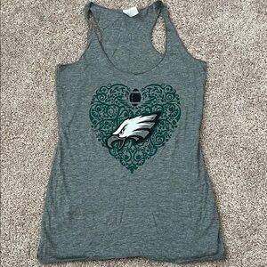 Women's Eagles Gray Racerback Tank Top